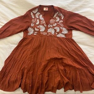 embroidered long sleeve dress